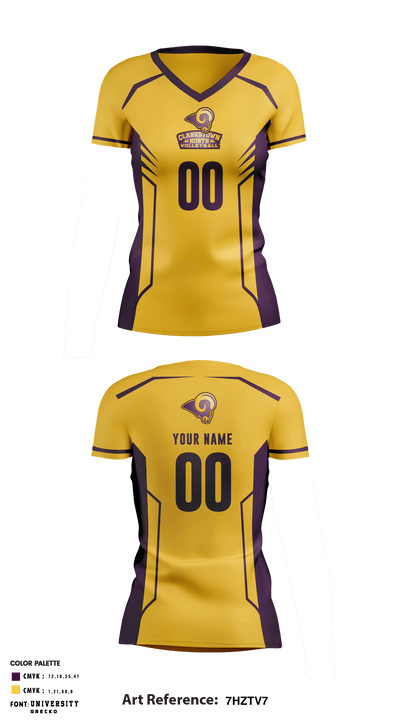 Clarkstown North High School Volleyball 27613067 Women's Short Sleeve V-neck Shirt - 2