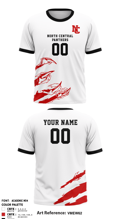 North Central Panthers Volleyball 84585356 Short Sleeve Performance Shirt - 2