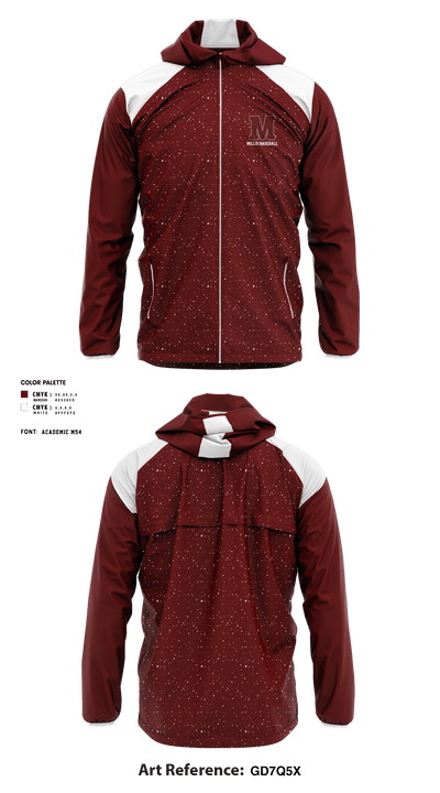 Millis High School Baseball 32182210 Windbreaker - 1