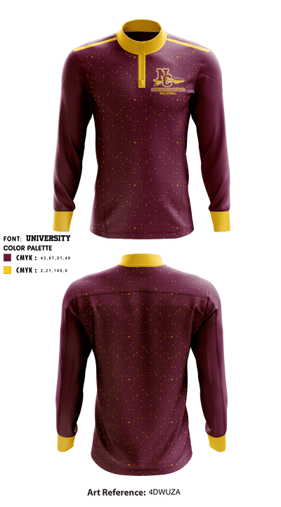 Natchitoches Central High School Volleyball 45412606 Quarter Zip Jacket - 1