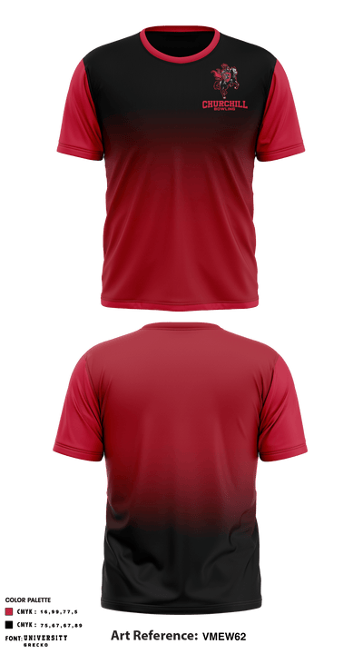 Churchill High School Bowling 78184054 Short Sleeve Performance Shirt - 1