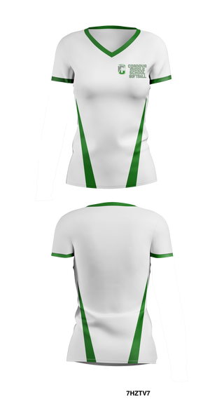 Cordova Softball 25368366 Women's Short Sleeve V-neck Shirt - 1