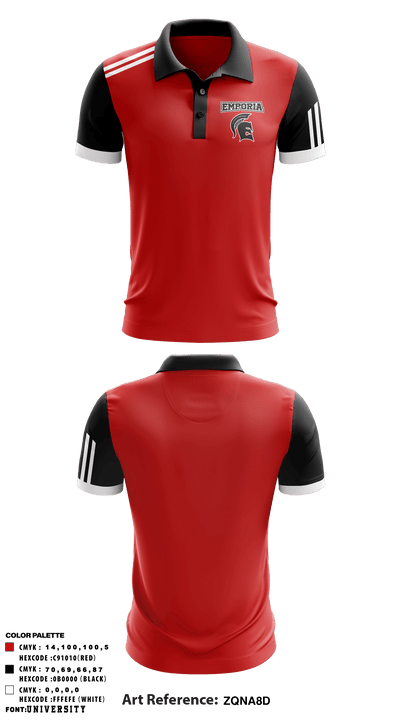 Emporia Middle School Wrestling 21662944 Short Sleeve Performance Polo - 1