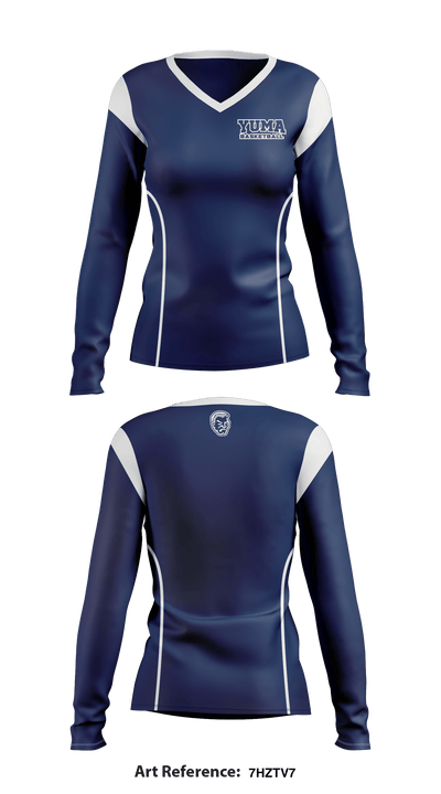 Yuma High School Basketball 97290684 Women's Long Sleeve V-neck Shirt - 4