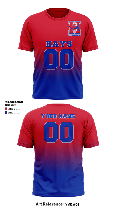 Hays High School Football 16072760 Short Sleeve Performance Shirt - 2