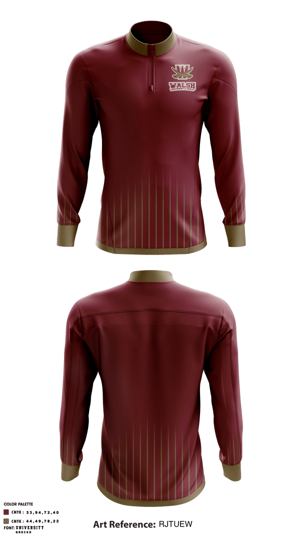 Quarter Zip Jacket, Walsh University, Golf, Teamtime, Team time, sublimation, custom sports apparel, team uniforms, spirit wear, spiritwear, sports uniforms, custom shirts, team store, custom team store, fundraiser sports, apparel fundraiser