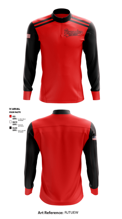 San Diego Renegades 57590019 Quarter Zip Jacket - 2