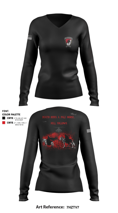 B Troop 6-6 CAV 27154728 Women's Long Sleeve V-neck Shirt - 1