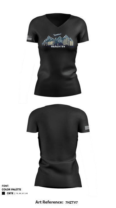 Reach Air Medical Services 44805741 Women's Short Sleeve V-neck Shirt - 1