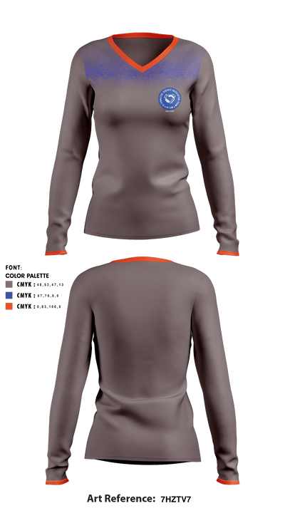 UF Law ADR Team 8442991 Women's Long Sleeve V-neck Shirt - 1