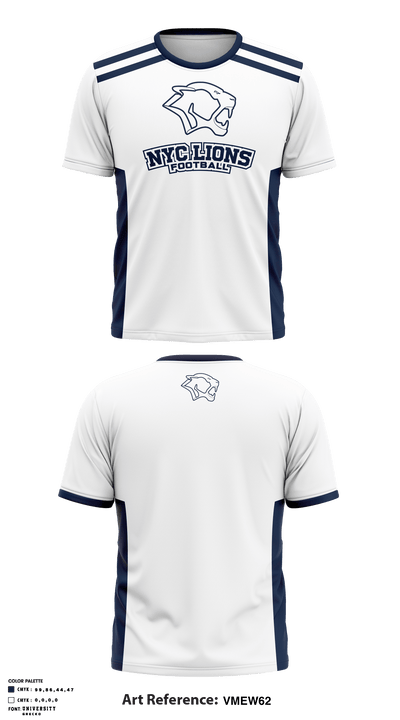 NYC Lions Football 16704302 Short Sleeve Performance Shirt - 2