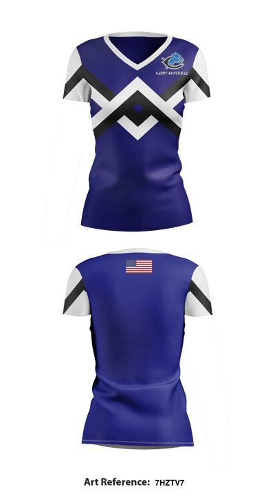 Clint Softball 60218437 Women's Short Sleeve V-neck Shirt - 1