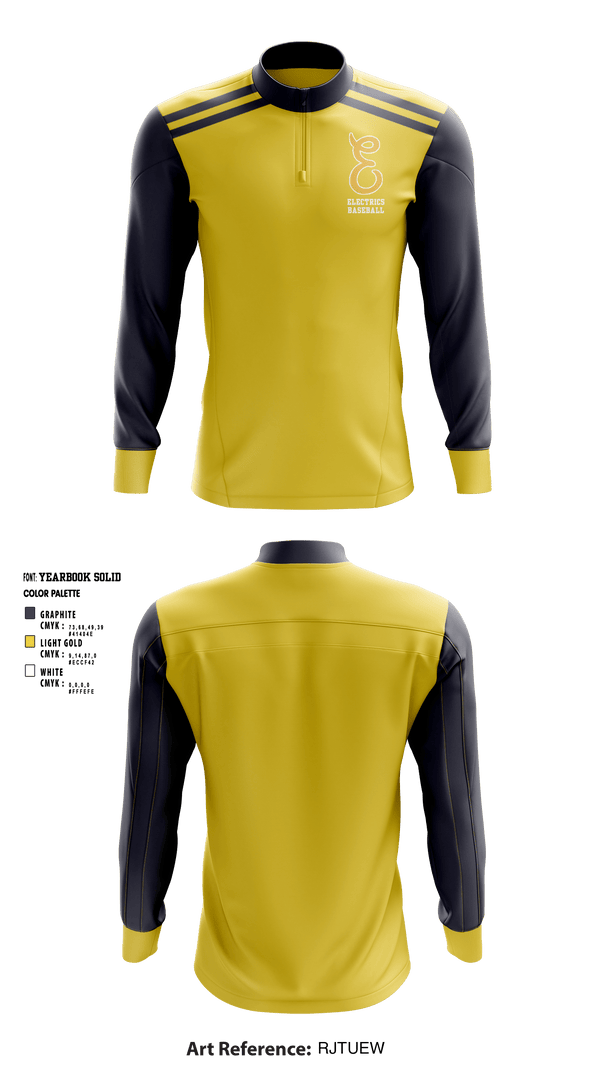 Quarter Zip Jacket, Electrics, Baseball, Teamtime, Team time, sublimation, custom sports apparel, team uniforms, spirit wear, spiritwear, sports uniforms, custom shirts, team store, custom team store, fundraiser sports, apparel fundraiser