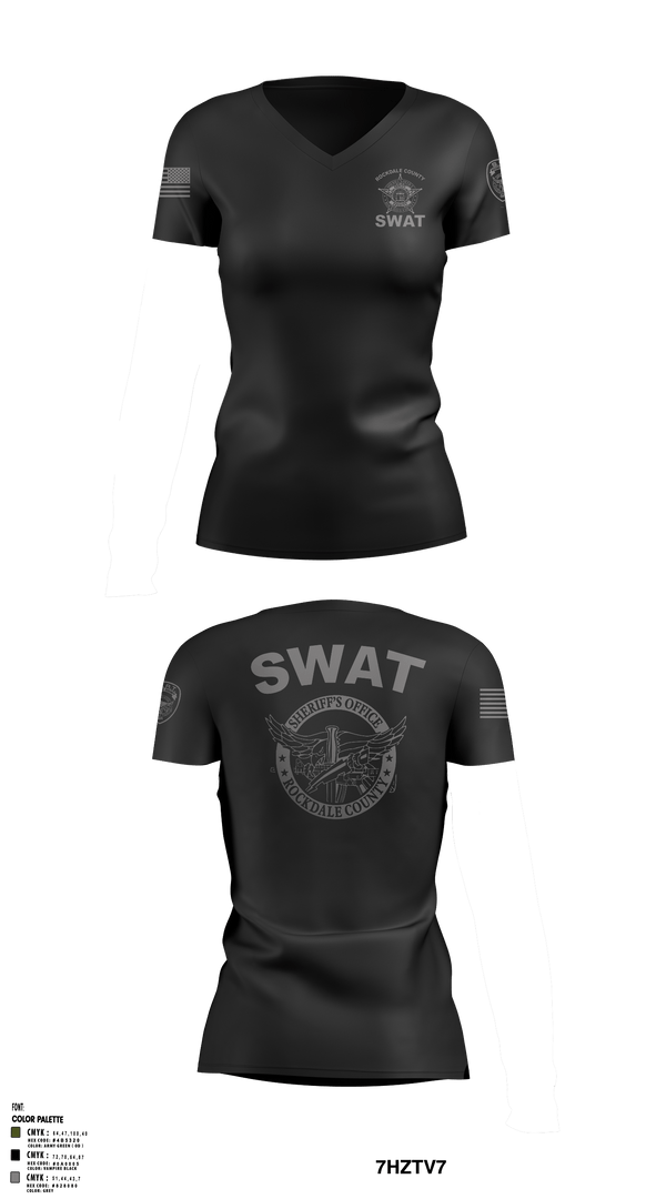 Women's Short Sleeve Vneck Shirt, RCSO Fugitive Unit, Police, Teamtime, Team time, sublimation, custom sports apparel, team uniforms, spirit wear, spiritwear, sports uniforms, custom shirts, team store, custom team store, fundraiser sports, apparel fundraiser