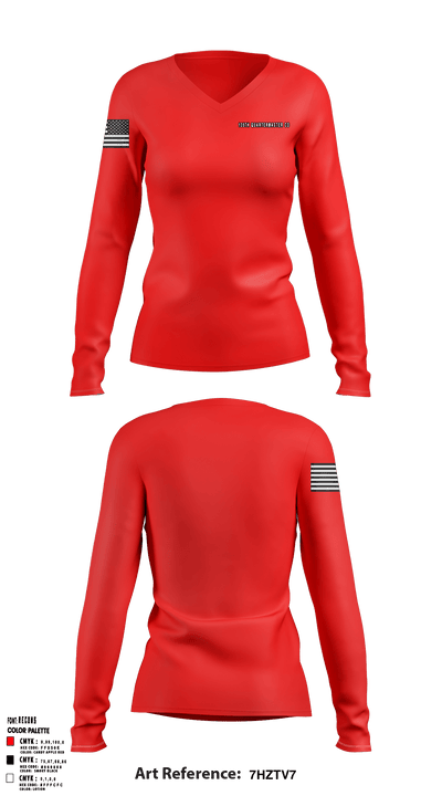 135TH Qaurtermaster Co 14295913 Women's Long Sleeve V-neck Shirt - 1