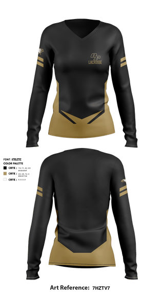 Women's Long Sleeve Vneck Shirt, Oak Park High School Lacrosse, Men's Lacrosse, Teamtime, Team time, sublimation, custom sports apparel, team uniforms, spirit wear, spiritwear, sports uniforms, custom shirts, team store, custom team store, fundraiser sports, apparel fundraiser