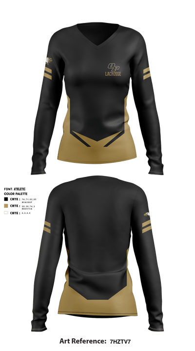 Oak Park High School Lacrosse 65848983 Women's Long Sleeve V-neck Shirt - 1