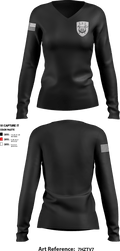 351 Engineer Detachment 31317855 Women's Long Sleeve V-neck Shirt - 1