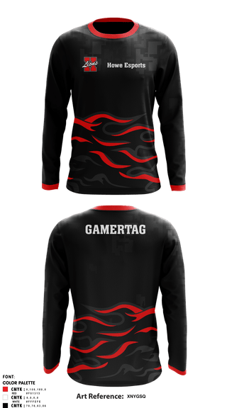 Long Sleeve Performance Shirt, Howe Lions, E-Sports, Teamtime, Team time, sublimation, custom sports apparel, team uniforms, spirit wear, spiritwear, sports uniforms, custom shirts, team store, custom team store, fundraiser sports, apparel fundraiser