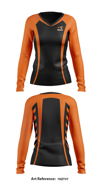 Tusculum College Soccer 77725640 Women's Long Sleeve V-neck Shirt - 1