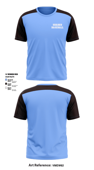 Short Sleeve Performance Shirt, Sharks, Baseball, Teamtime, Team time, sublimation, custom sports apparel, team uniforms, spirit wear, spiritwear, sports uniforms, custom shirts, team store, custom team store, fundraiser sports, apparel fundraiser