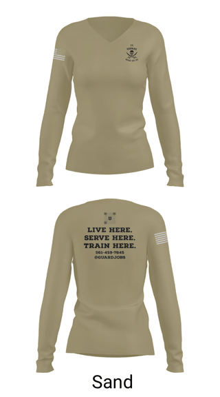 Women's Long Sleeve Vneck Shirt, , National Guard, Teamtime, Team time, sublimation, custom sports apparel, team uniforms, spirit wear, spiritwear, sports uniforms, custom shirts, team store, custom team store, fundraiser sports, apparel fundraiser