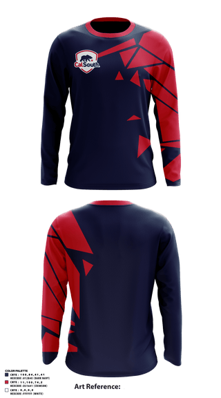 Long Sleeve Performance Shirt, CAL South, Spirit Store, Teamtime, Team time, sublimation, custom sports apparel, team uniforms, spirit wear, spiritwear, sports uniforms, custom shirts, team store, custom team store, fundraiser sports, apparel fundraiser