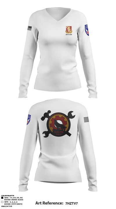 B Co., 25th BSB, 1st BDE, 11th ADV 49846330 Women's Long Sleeve V-neck Shirt - 7