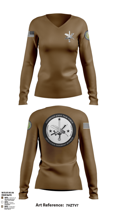 CJTF-OIR PAO 87196847 Women's Long Sleeve V-neck Shirt - 51