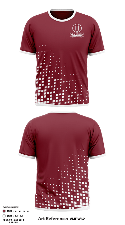 Ossining Senior High School Swimming 84786902 Short Sleeve Performance Shirt - 1
