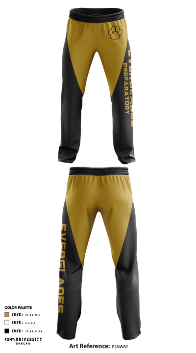 Everglades Preparatory Academy Football 554992 Sweatpants - 1