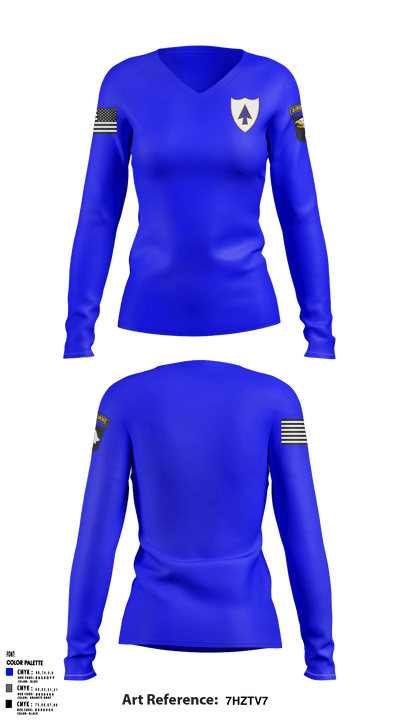 1-26 infantry recon 93723963 Women's Long Sleeve V-neck Shirt - 1