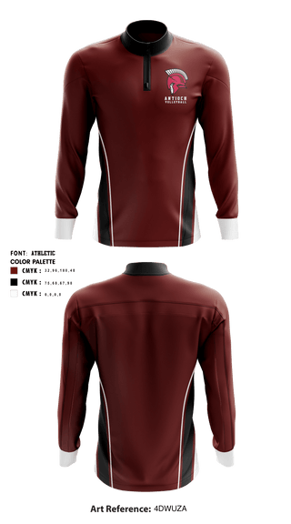 Quarter Zip Jacket, Antioch Middle School Volleyball, Women's Volleyball, Teamtime, Team time, sublimation, custom sports apparel, team uniforms, spirit wear, spiritwear, sports uniforms, custom shirts, team store, custom team store, fundraiser sports, apparel fundraiser