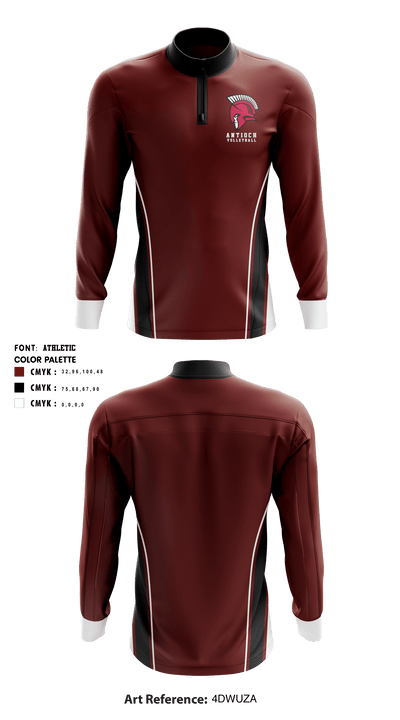 Antioch Middle School Volleyball 9817929 Quarter Zip Jacket - 1
