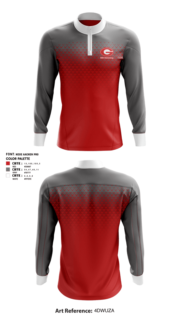 Quarter Zip Jacket, GHS Swimming, Swimming, Teamtime, Team time, sublimation, custom sports apparel, team uniforms, spirit wear, spiritwear, sports uniforms, custom shirts, team store, custom team store, fundraiser sports, apparel fundraiser