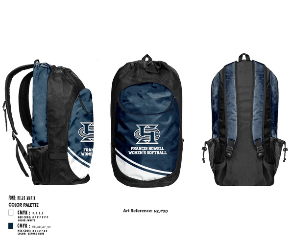 Gear Bag, Francis Howell Central High School Softball, Softball, Teamtime, Team time, sublimation, custom sports apparel, team uniforms, spirit wear, spiritwear, sports uniforms, custom shirts, team store, custom team store, fundraiser sports, apparel fundraiser