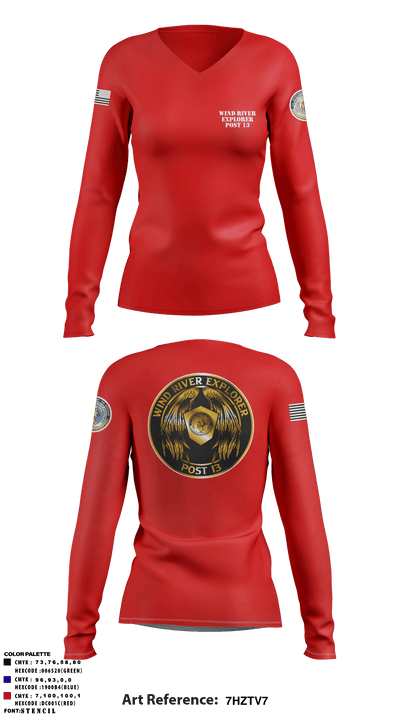 Wind River Explorer Post 13 83614343 Women's Long Sleeve V-neck Shirt - 6
