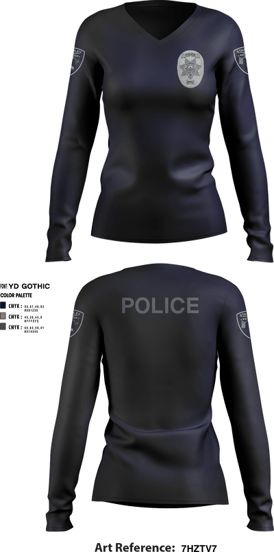 Stanley Police Dept 9757020 Women's Long Sleeve V-neck Shirt - 4