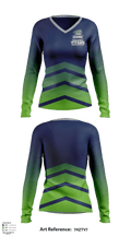 J E Richards Middle School Basketball 10653844 Women's Long Sleeve V-neck Shirt - 1