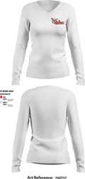 B Buzz Baseball League 70409945 Women's Long Sleeve V-neck Shirt - 2