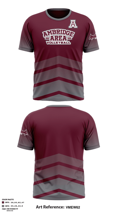 Ambridge Area Senior High School Volleyball 73441548 Short Sleeve Performance Shirt - 1
