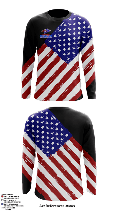 Douglas High School Track 70355725 Long Sleeve Performance Shirt - 4