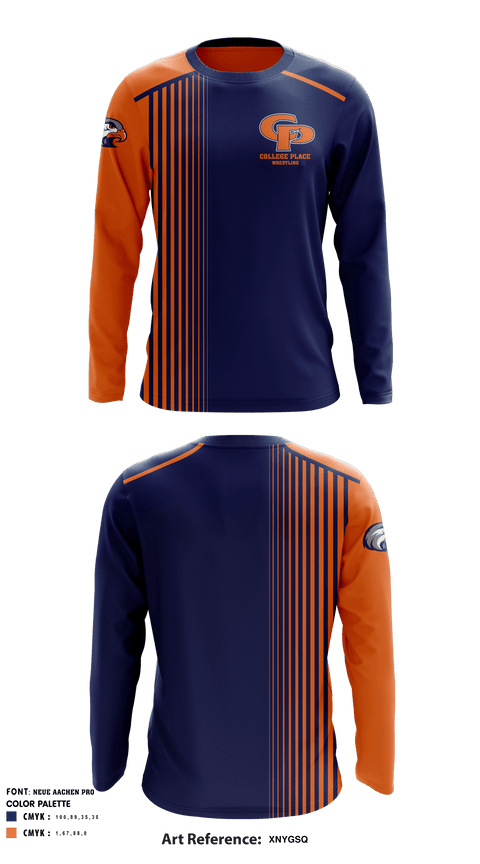 Long Sleeve Rash Guard Shirt, College Place High School Wrestling, Wrestling, Teamtime, Team time, sublimation, custom sports apparel, team uniforms, spirit wear, spiritwear, sports uniforms, custom shirts, team store, custom team store, fundraiser sports, apparel fundraiser