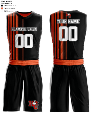 Basketball Uniform, Klamath Union High School Basketball, Men's Basketball, Teamtime, Team time, sublimation, custom sports apparel, team uniforms, spirit wear, spiritwear, sports uniforms, custom shirts, team store, custom team store, fundraiser sports, apparel fundraiser