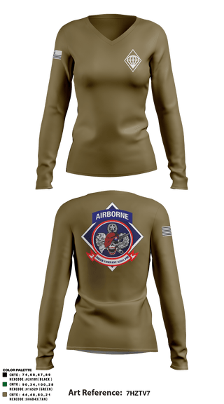 Women's Long Sleeve Vneck Shirt, , Army, Teamtime, Team time, sublimation, custom sports apparel, team uniforms, spirit wear, spiritwear, sports uniforms, custom shirts, team store, custom team store, fundraiser sports, apparel fundraiser