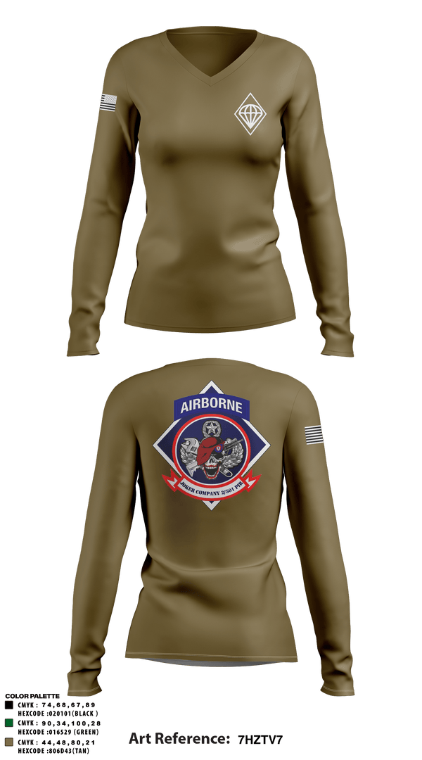 Women's Long Sleeve Vneck Shirt, , Army, Teamtime, Team time, sublimation, custom sports apparel, team uniforms, spirit wear, spiritwear, sports uniforms, custom shirts, team store, custom team store, fundraiser sports, apparel fundraiser