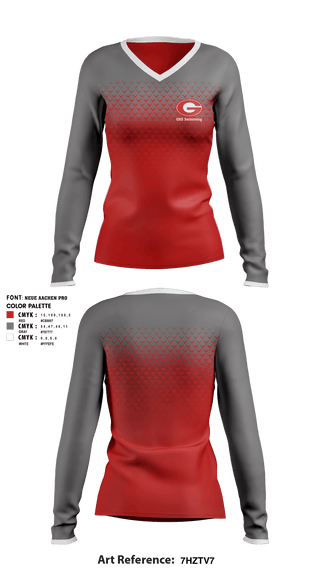 Women's Long Sleeve Vneck Shirt, GHS Swimming, Swimming, Teamtime, Team time, sublimation, custom sports apparel, team uniforms, spirit wear, spiritwear, sports uniforms, custom shirts, team store, custom team store, fundraiser sports, apparel fundraiser