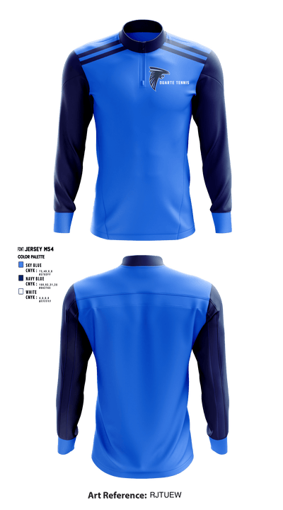 Duarte High School Tennis 45952175 Quarter Zip Jacket - 1