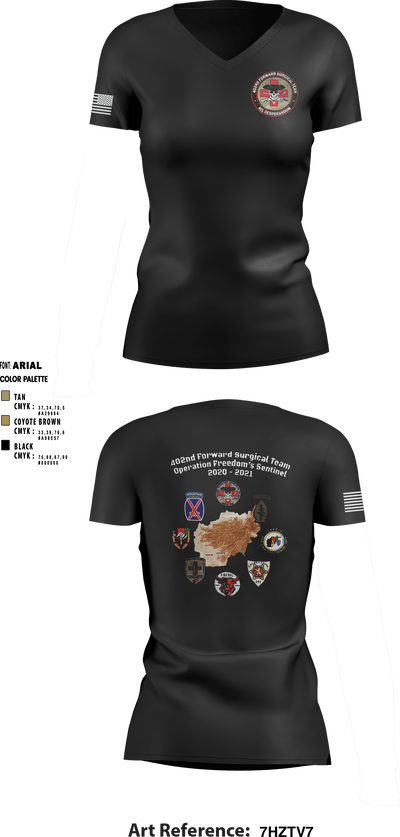 402nd Forward Surgical Team 1621441 Women's Short Sleeve V-neck Shirt - 6