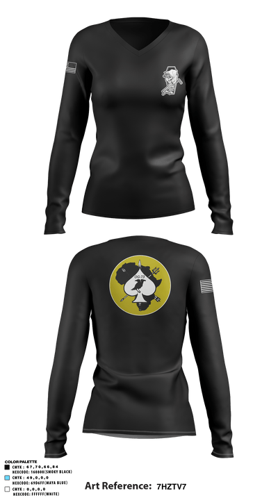 OG-73 9035645 Women's Long Sleeve V-neck Shirt - 1